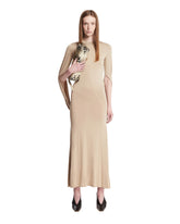 Beige Cascade Jersey Dress | PDP | Antonia