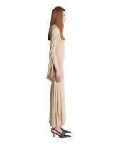 Beige Cascade Jersey Dress | PDP | Antonia