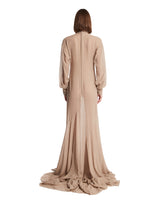 Abito Trasparente A Collo Alto Beige | PDP | Antonia