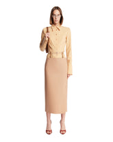 Beige Stretch Wool Fitted Shirt | PDP | Antonia
