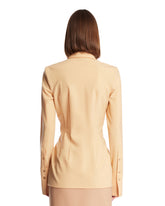 Beige Stretch Wool Fitted Shirt | PDP | Antonia
