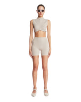 NikeSKIMS Beige Studio Stretch Shorts | PDP | Antonia