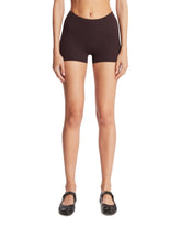 NikeSKIMS Brown Studio Stretch Shorts | PDP | Antonia