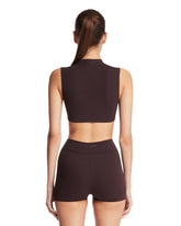 NikeSKIMS Brown Studio Stretch Mock-Neck Top | PDP | Antonia