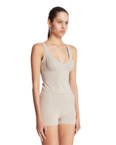 NikeSKIMS Beige Studio Stretch Deep-Neck Top | PDP | Antonia