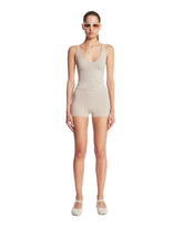 NikeSKIMS Beige Studio Stretch Deep-Neck Top | PDP | Antonia