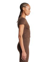 NikeSKIMS Brown Cropped Corset T-Shirt | PDP | Antonia