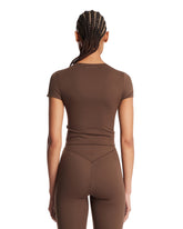NikeSKIMS Brown Cropped Corset T-Shirt | PDP | Antonia