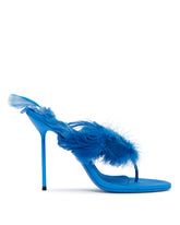 Blue Lidia Feather Mules | All | Antonia