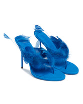 Blue Lidia Feather Mules | All | Antonia