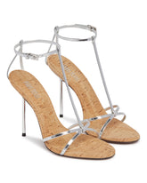 Silver T-Strap Sandals | PDP | Antonia
