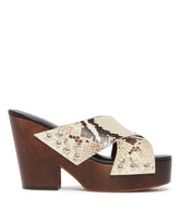 Beige Python Print Clog Sandals | PDP | Antonia
