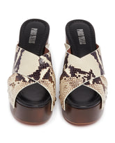 Beige Python Print Clog Sandals | PDP | Antonia