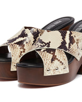Beige Python Print Clog Sandals | PDP | Antonia