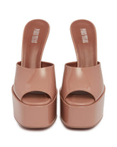 Beige Marina Platform Mules | PDP | Antonia