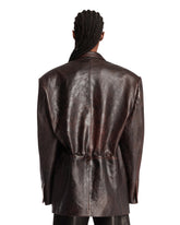 Brown Low Fidelity Leather Jacket | PDP | Antonia