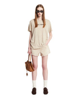 Beige Frayed Shorts | PDP | Antonia