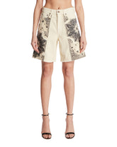 White Relaxed Applique Bermuda Shorts | PDP | Antonia