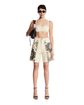 White Relaxed Applique Bermuda Shorts | PDP | Antonia