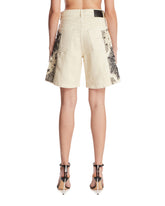 White Relaxed Applique Bermuda Shorts | PDP | Antonia