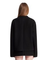 Black Wool Cropped Walker Jacket | PDP | Antonia