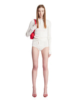 White Ribbed Shorts | PDP | Antonia