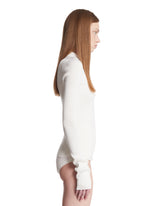 White Silk Long-Sleeve Polo | PDP | Antonia