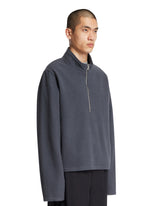 Gray Wool Fleece Sweater | PDP | Antonia