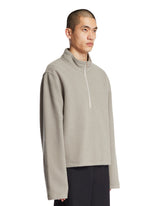 Light Gray Wool Fleece Sweater | PDP | Antonia