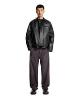 Black Leather Blouson Jacket | PDP | Antonia