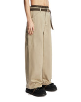 Beige Double-Layer Cargo Trousers | PDP | Antonia