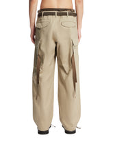 Beige Double-Layer Cargo Trousers | PDP | Antonia
