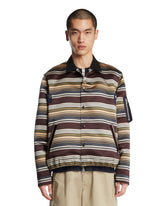 Brown Double-Layer Striped Jacket | PDP | Antonia