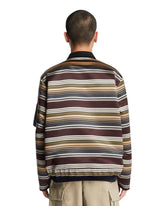 Brown Double-Layer Striped Jacket | PDP | Antonia