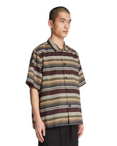 Brown Short-Sleeve Striped Shirt | PDP | Antonia
