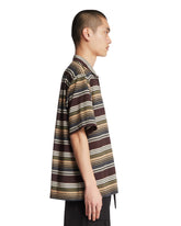 Brown Short-Sleeve Striped Shirt | PDP | Antonia