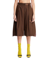 Asymmetric Brown Bermuda Pants | PDP | Antonia