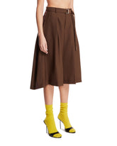 Asymmetric Brown Bermuda Pants | PDP | Antonia