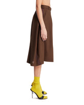 Asymmetric Brown Bermuda Pants | PDP | Antonia