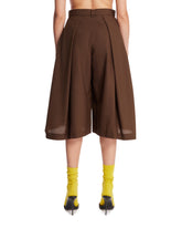 Asymmetric Brown Bermuda Pants | PDP | Antonia