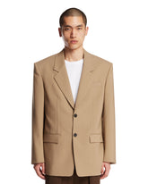 Beige Wool And Mohair Canvas Jacket | PDP | Antonia