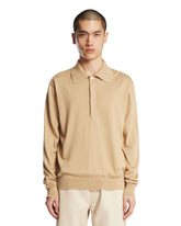 Beige Cotton and Silk Knit Polo | PDP | Antonia