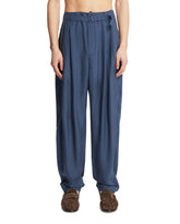 Blue Silk Belted Pants | PDP | Antonia