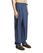 Blue Silk Belted Pants | PDP | Antonia