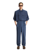 Blue Silk Belted Pants | PDP | Antonia