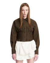Green Waist-Pleated Shirt | PDP | Antonia