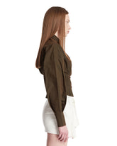 Green Waist-Pleated Shirt | PDP | Antonia