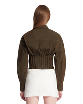 Green Waist-Pleated Shirt | PDP | Antonia