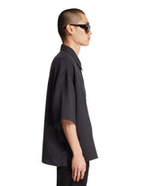 Blue Viscose and Linen Shirt | PDP | Antonia