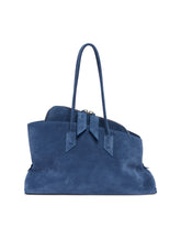 Blue La Passeggiata Medium Suede Bag | PDP | Antonia
